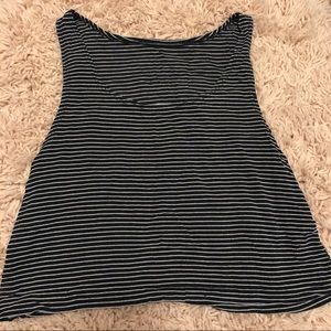 Dark blue brandy melville stripe crop tank